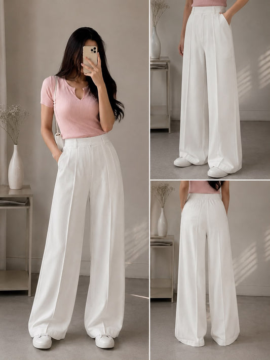 Elegant High-Waisted Wide-Leg Trousers
